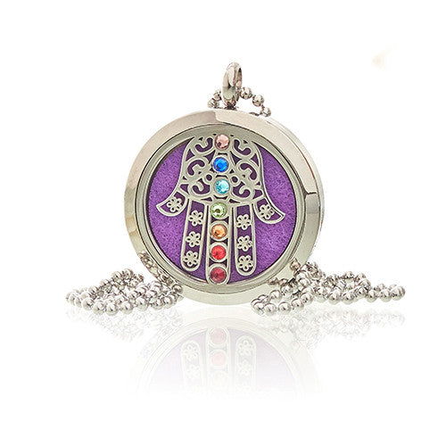 Hamsa Hand Chakra Aroma Necklace